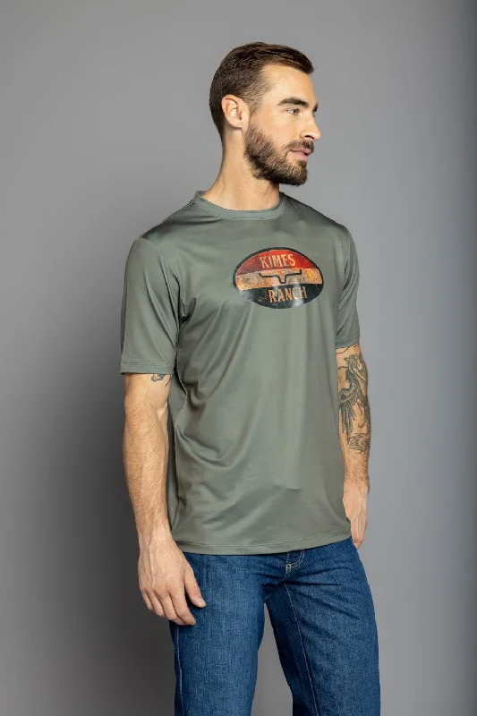 Discount Deals Kimes Ranch Mens American Standard Tech Tee Sage Polyester Blend S/S T-Shirt
