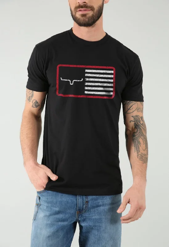 Big Discounts Kimes Ranch Mens American Trucker Tee Black Cotton Blend S/S T-Shirt