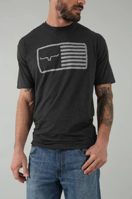 Can't Miss Kimes Ranch Mens American Trucker Tee Charcoal Heather Cotton Blend S/S T-Shirt Can't Miss Kimes Ranch Mens American Trucker Tee Charcoal Heather Cotton Blend S/S T-Shirt