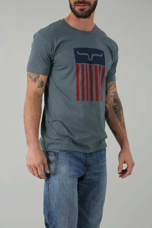 Don't Wait Kimes Ranch Mens Cody Tee Indigo Cotton Blend S/S T-Shirt