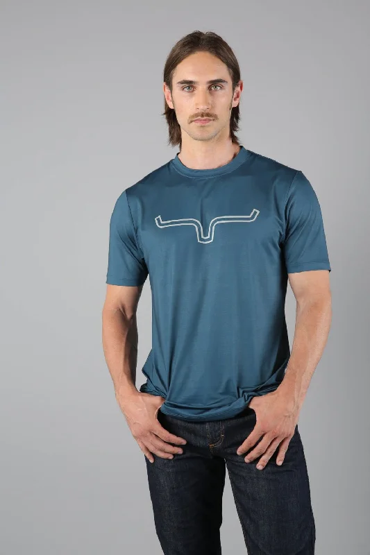 Fantastic Offers Kimes Ranch Mens Outlier Tech Tee Major Blue Cotton Blend S/S T-Shirt Fantastic Offers Kimes Ranch Mens Outlier Tech Tee Major Blue Cotton Blend S/S T-Shirt
