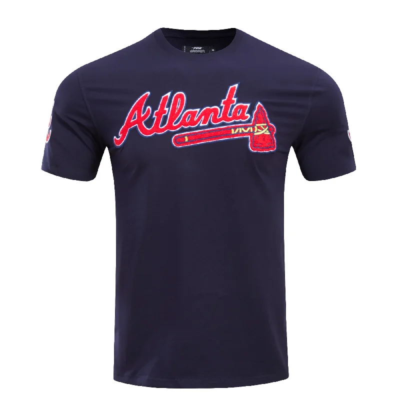 Limited Offer MLB ATLANTA BRAVES CLASSIC CHENILLE MEN'S TOP (MIDNIGHT NAVY)