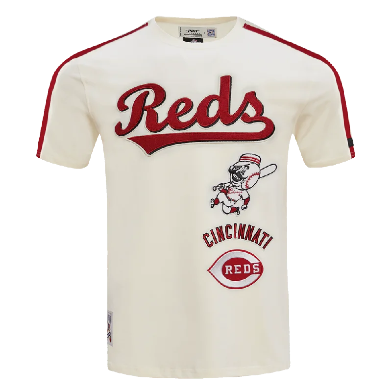 Weekend Offers That Thrill MLB CINCINNATI REDS RETRO CLASSIC MEN'S STRIPED TOP (EGGSHELL/ RED)