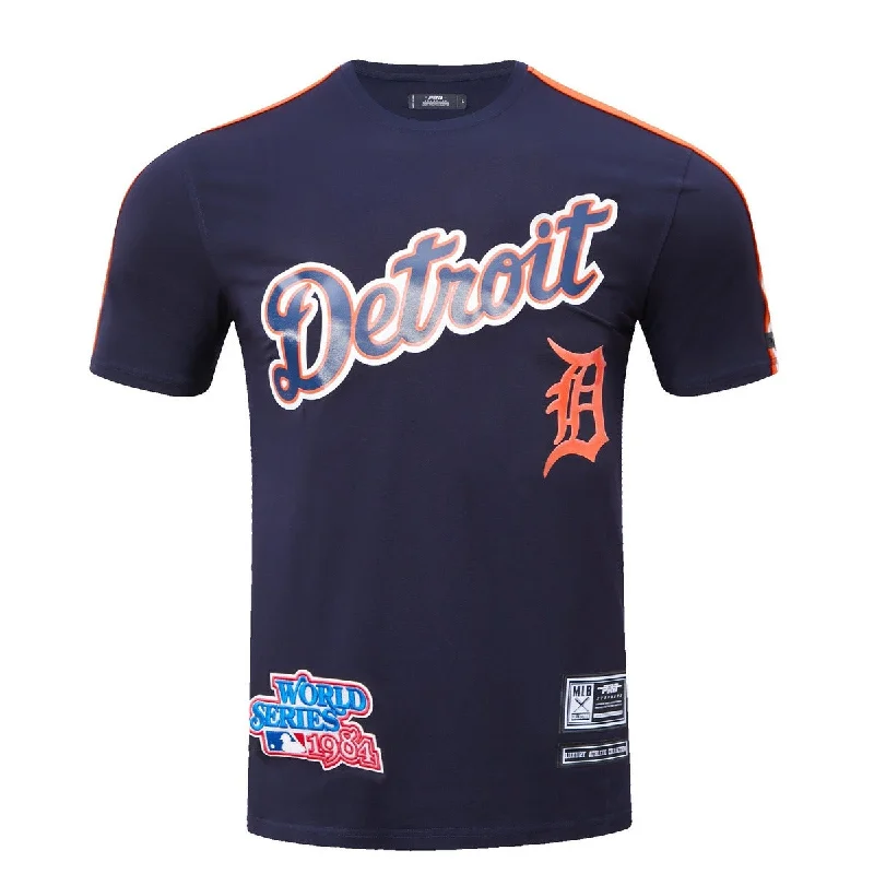 Weekend Discounts to Enjoy MLB DETROIT TIGERS LOGO PRO TEAM MEN'S TAPING TOP (MIDNIGHT NAVY / ORANGE)