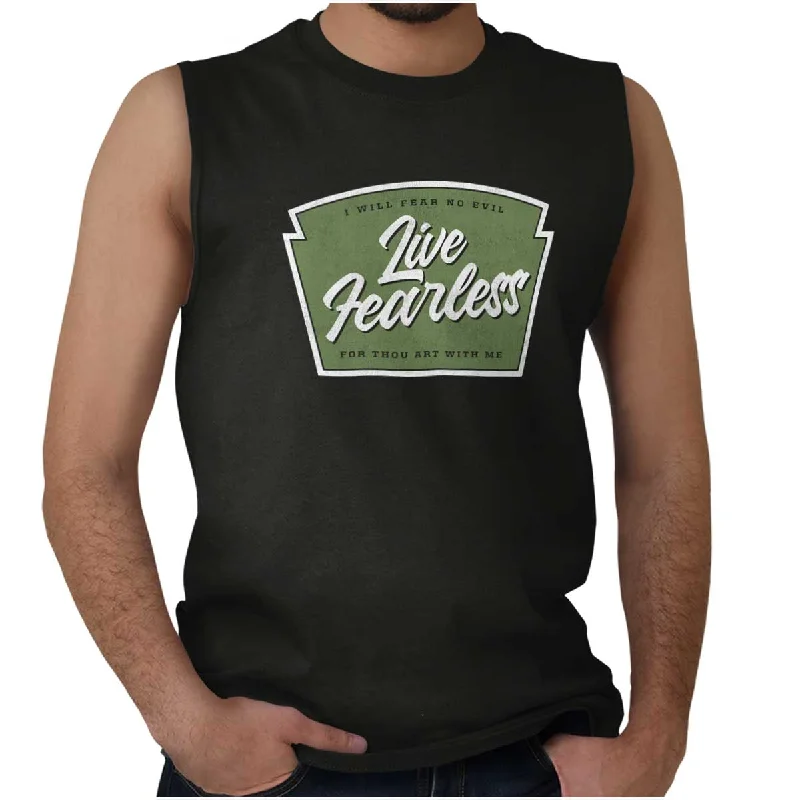Super Bargain Live Fearless in God Sleeveless T Shirt