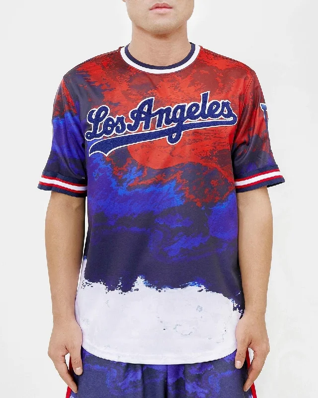 Extra Discount MLB LOS ANGELES DODGERS PRO TEAM DIP DYE MEN'S TAPING TOP (RED/WHITE/BLUE)