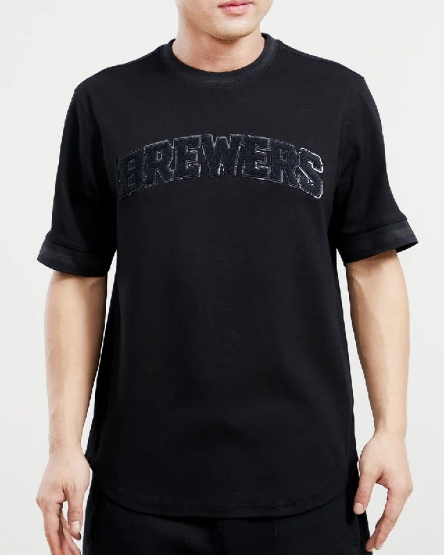 Massive Deals MLB MILWAUKEE BREWERS TRIPLE BLACK MEN'S TOP (TRIPLE BLACK)