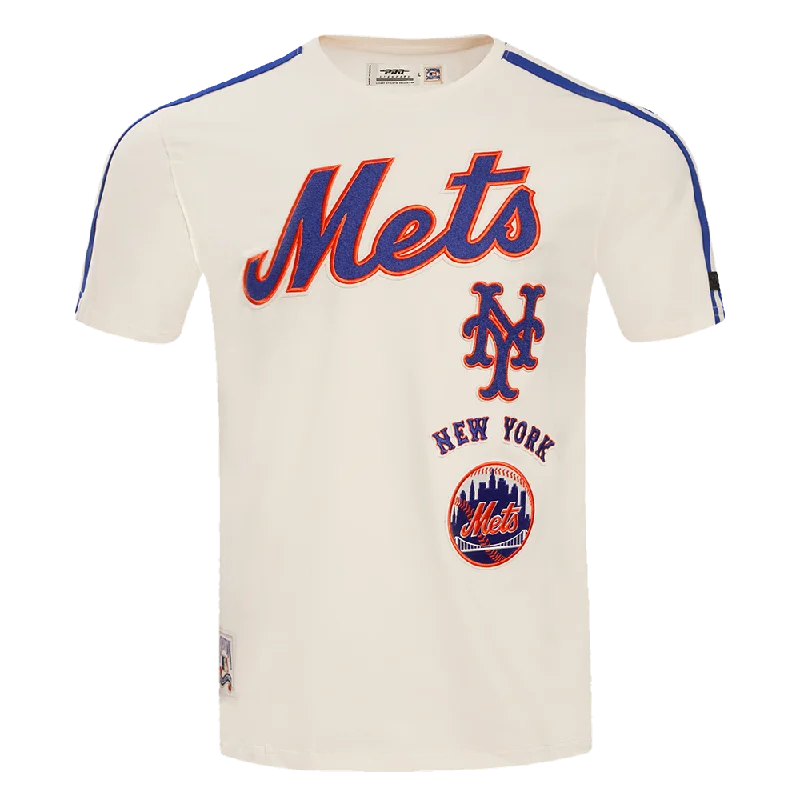 Lowest Price MLB NEW YORK METS RETRO CLASSIC MEN'S STRIPED TOP (EGGSHELL/ ROYAL BLUE)
