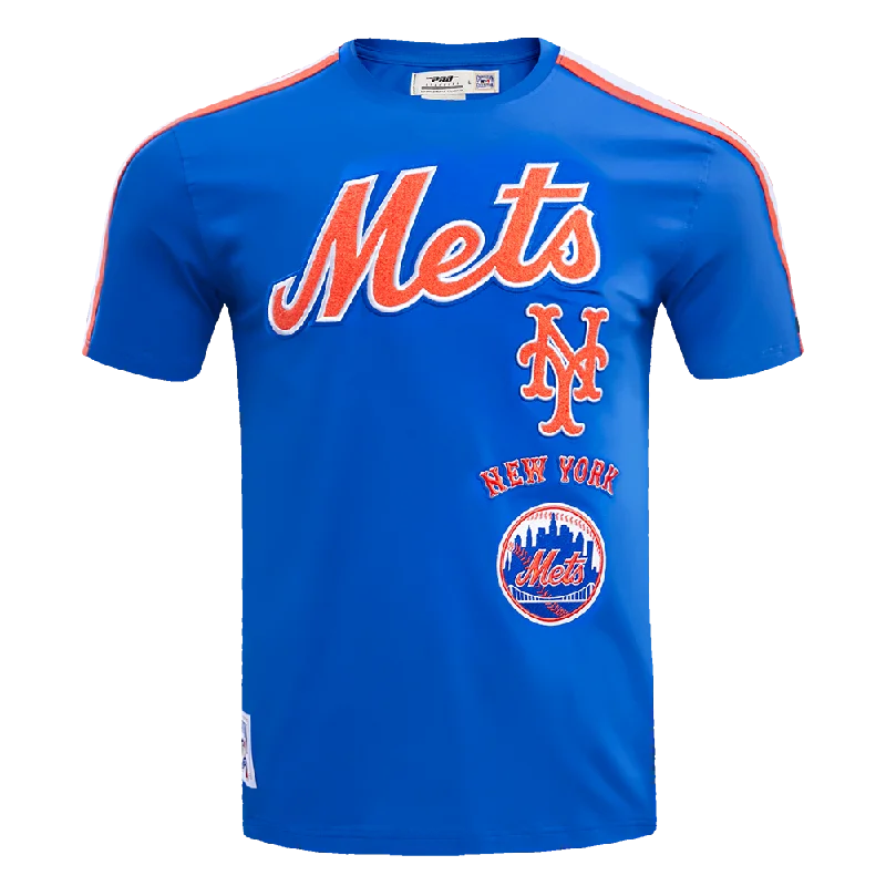 Instant Deal MLB NEW YORK METS RETRO CLASSIC MEN'S STRIPED TOP (ROYAL BLUE/ORANGE)