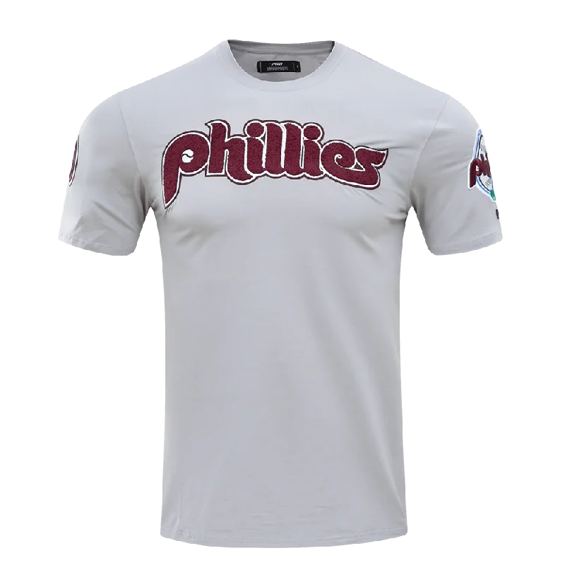Special Price MLB PHILADELPHIA PHILLIES CLASSIC CHENILLE MEN'S TOP (GRAY)