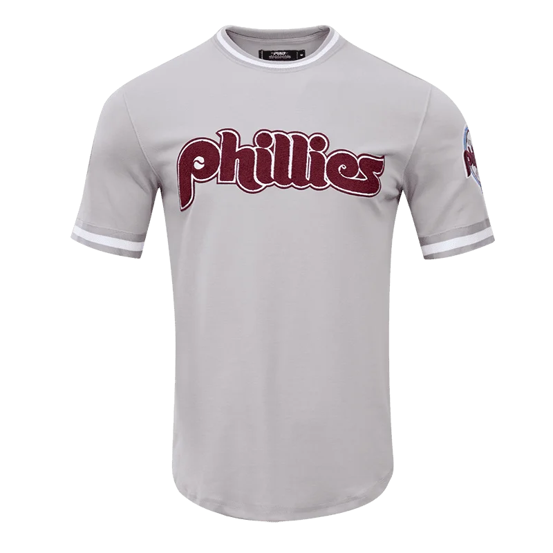 New Deal MLB PHILADELPHIA PHILLIES CLASSIC CHENILLE MEN'S TOP (GRAY)
