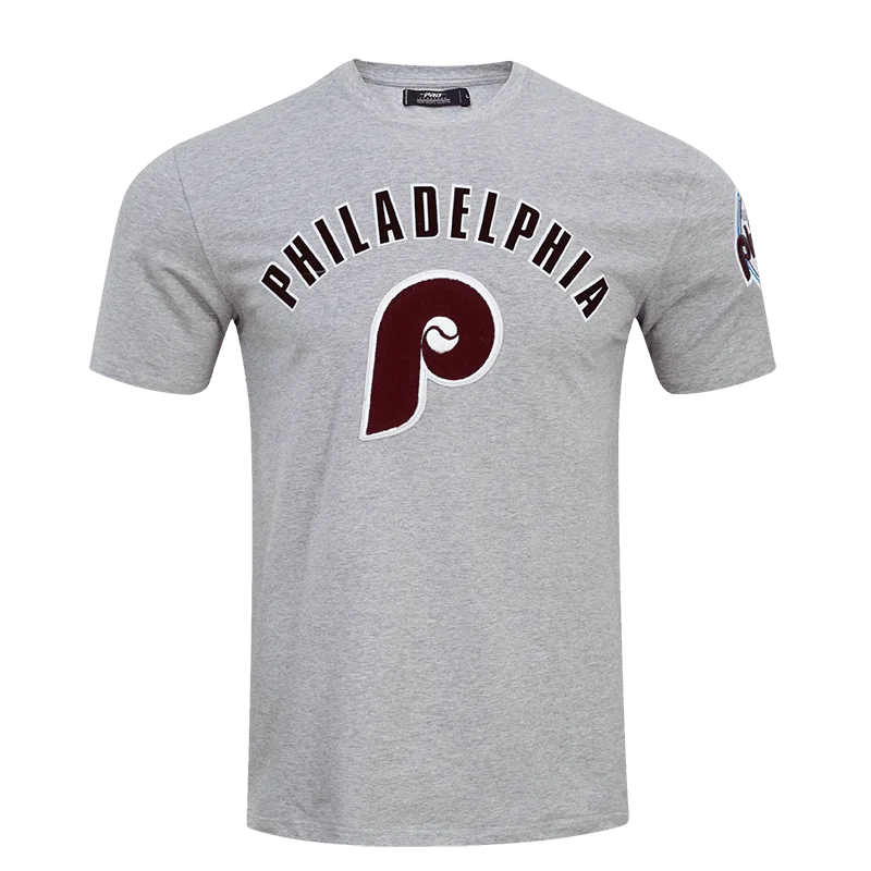 Low Price MLB PHILADELPHIA PHILLIES CLASSIC BRISTLE MEN'S TOP (HEATHER GREY)