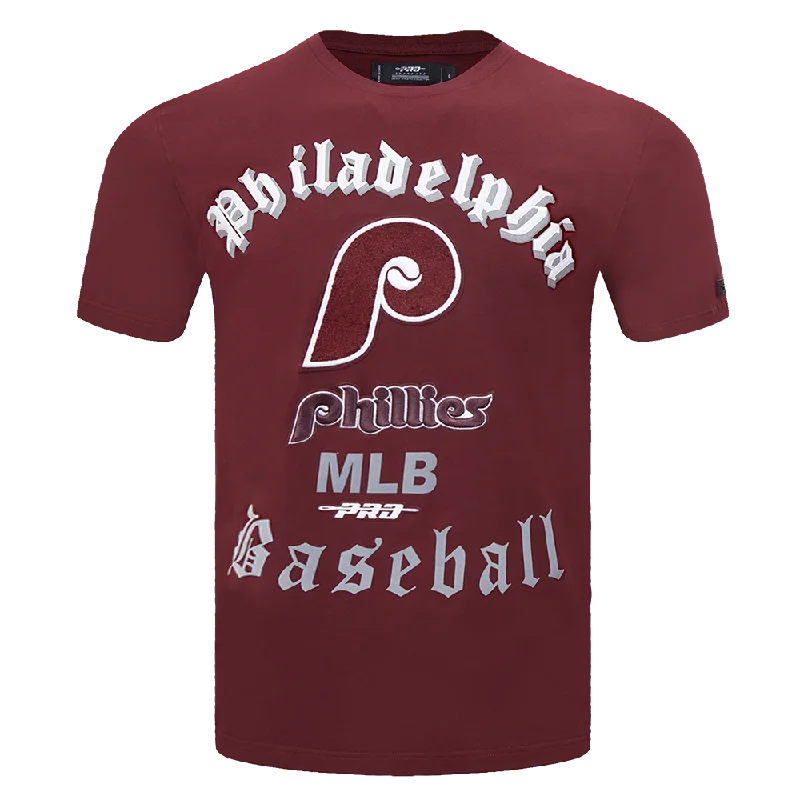 Sale Alert MLB PHILADELPHIA PHILLIES OLD ENGLISH MEN'S TOP (WINE)