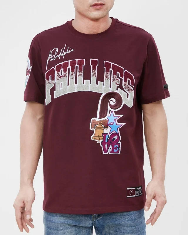 Now Available MLB PHILADELPHIA PHILLIES RETRO HOMETOWN MEN'S TOP (WINE)