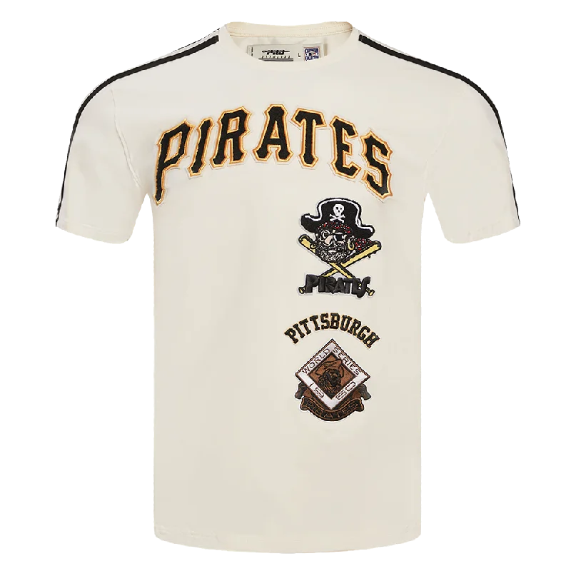 Crazy Savings MLB PITTSBURGH PIRATES RETRO CLASSIC MEN'S STRIPED TOP (EGGSHELL/ BLACK)