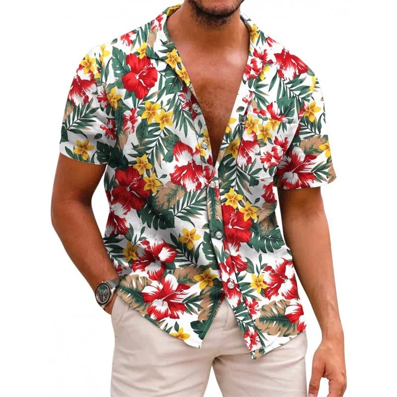 Men's Summer Hawaiian Printed Short-sleeved Shirt