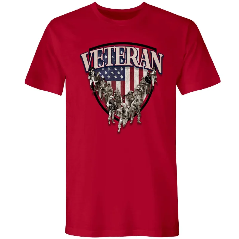 Mens Veteran Shield Tee - Red