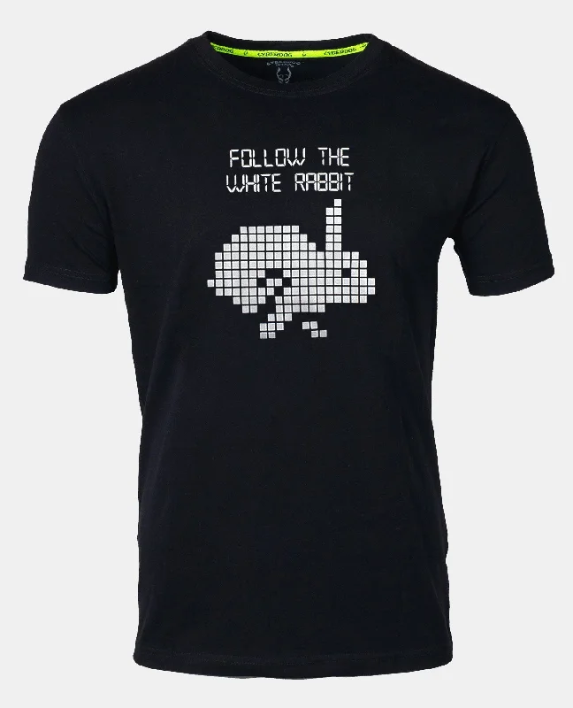 Extra Discounts MENS WHITE RABBIT T-SHIRT BLACK