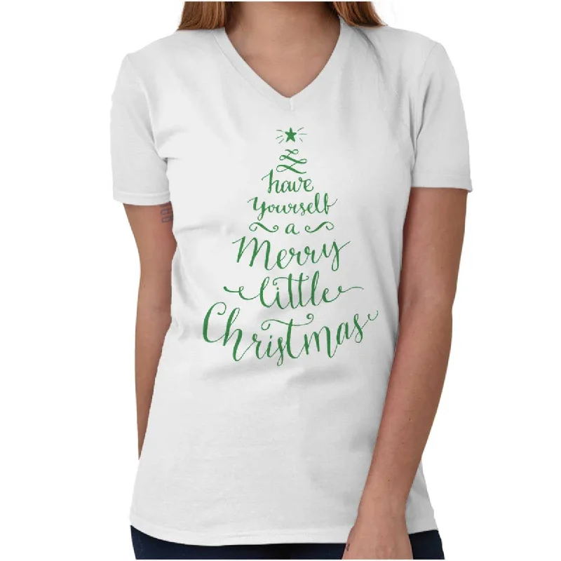 Merry Little Christmas V-Neck T Shirt