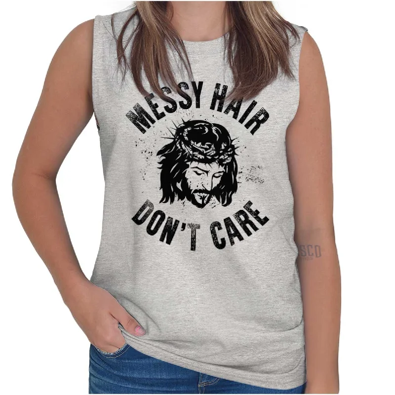 Deal Explosion Messy Hair Jesus Sleeveless T Shirt
