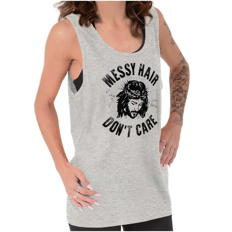 Savings Bonanza Messy Hair Jesus Tank Top