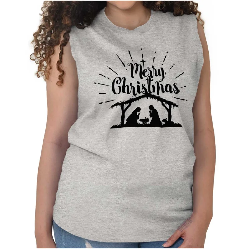 Special Savings Nativity Scene Merry Christmas Sleeveless T-Shirt