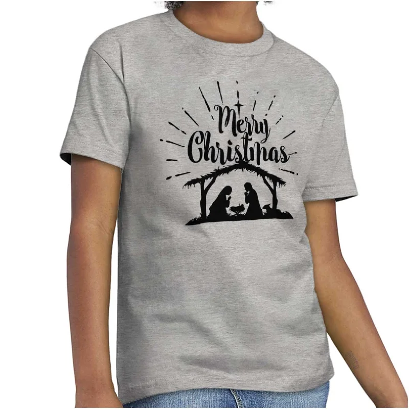 New Deal Nativity Scene Merry Christmas Youth T-Shirt