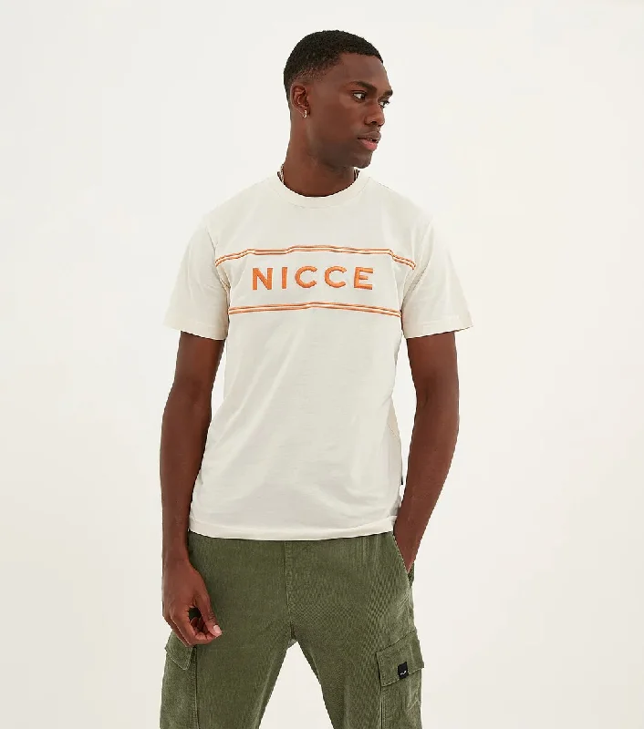 Price Slash Nicce Ferndale T-Shirt, Quartz White & Ginger