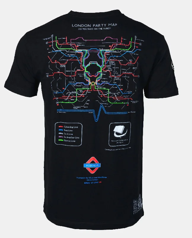 Midnight Madness PARTY MAP T-SHIRT MENS BLACK