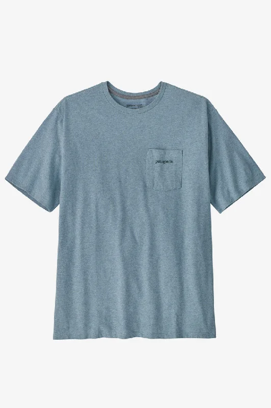 Weekend Offers That Sizzle Patagonia Line Logo Pocket Responsibili Tee - Thermal Blue Weekend Offers That Sizzle Patagonia Line Logo Pocket Responsibili Tee - Thermal Blue