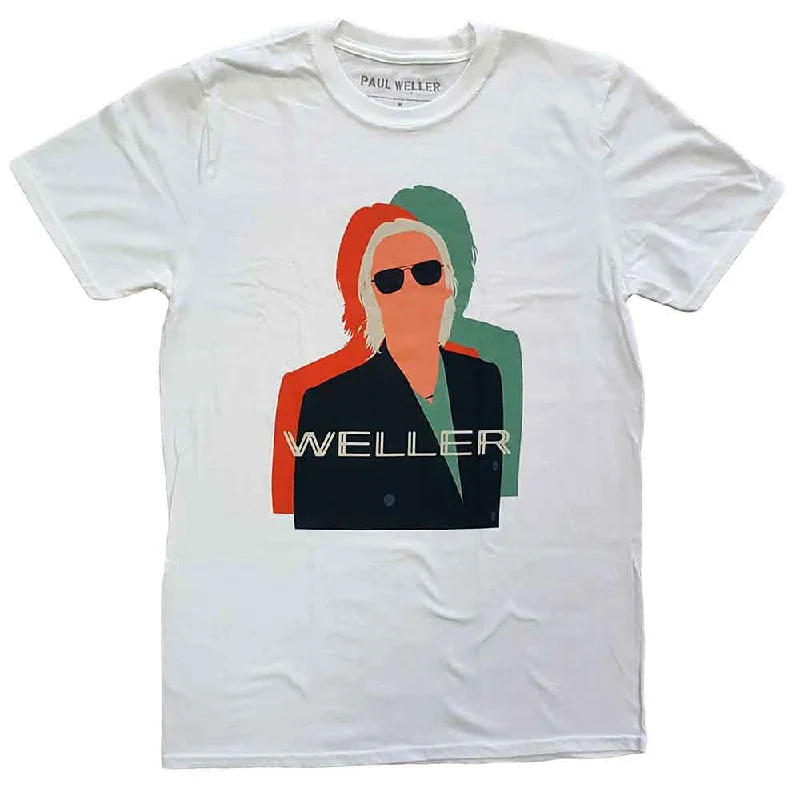 Final Clearance Paul Weller Official Illustration Offset Print T Shirt White