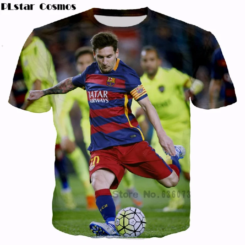 PLstar Cosmos 2017 summer new style T-shirts Athletes Lionel Messi 3d print Men/Women t shirt street wear camisa masculina