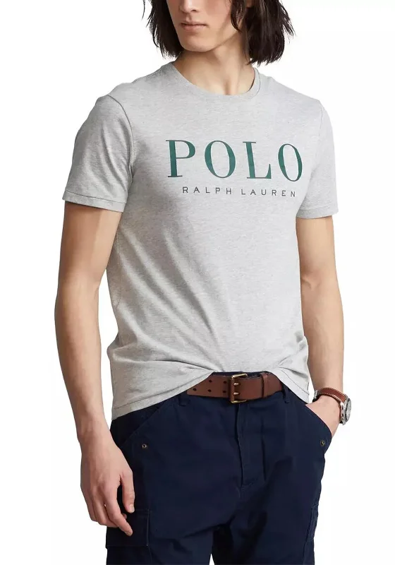 Bonus Savings Ralph Lauren Logo Print Custom Slim Fit T-Shirt, Grey Heather