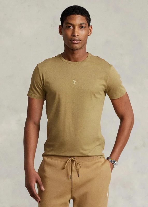 Can't Miss Ralph Lauren Polo Pony Middle Logo T-Shirt, Khaki