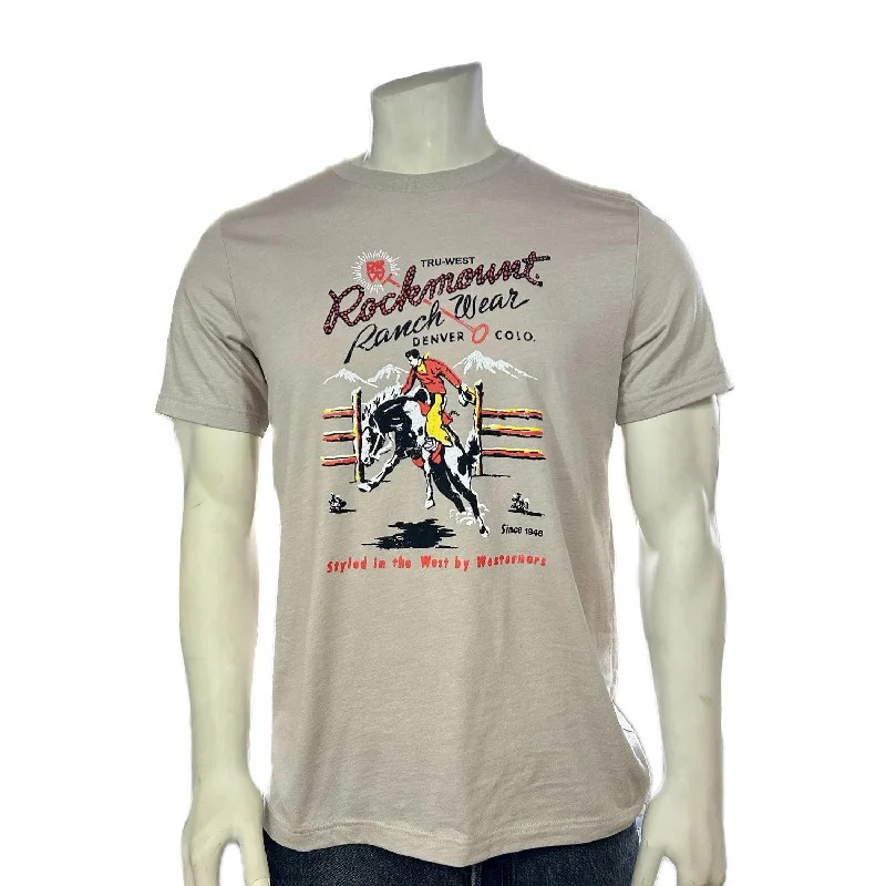 Weekend Bargains to Indulge In Rockmount Mens Bronc Rider Granite 100% Cotton S/S T-Shirt Weekend Bargains to Indulge In Rockmount Mens Bronc Rider Granite 100% Cotton S/S T-Shirt
