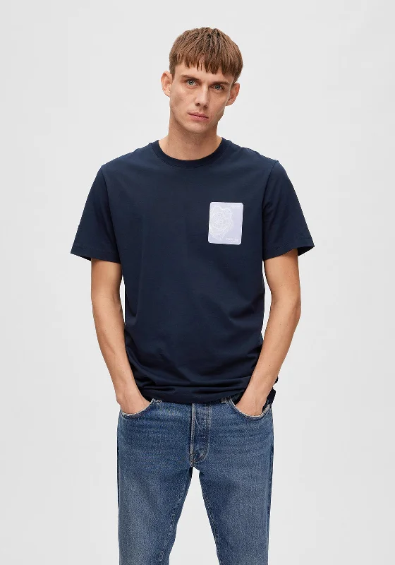 Deal of the Day Selected Homme Corey Print T-Shirt, Sky Captain