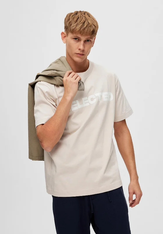 Year-End Deals Selected Homme Alvar Print T-Shirt, Oatmeal