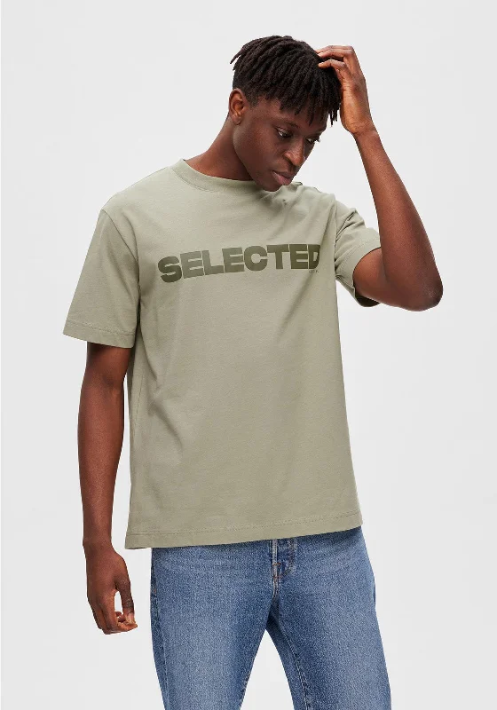 Best Seller Selected Homme Alvar Print T-Shirt, Vetiver