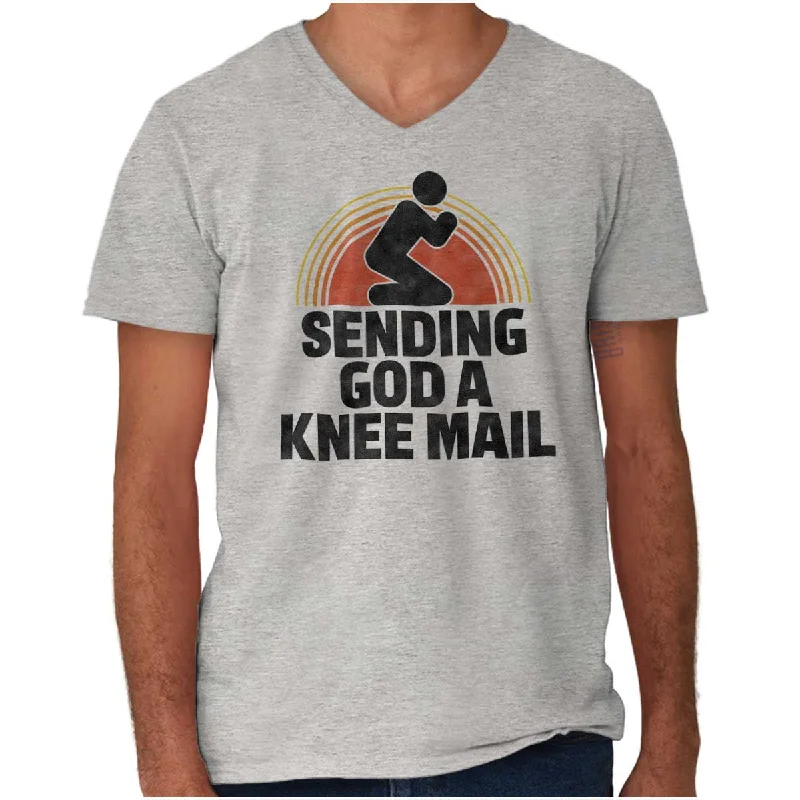 Sending God A Knee Mail V-Neck T Shirt