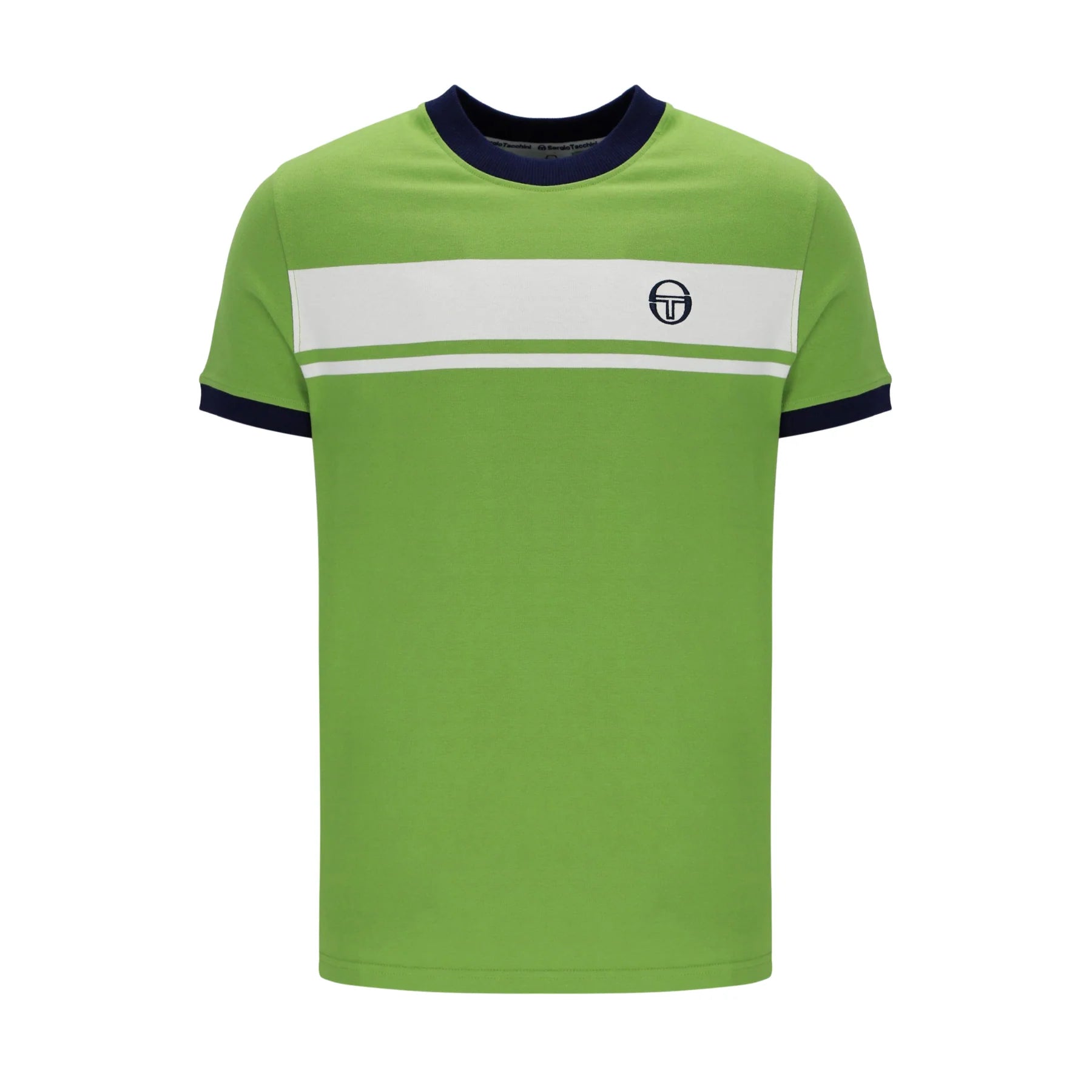 Overstock Sale Sergio Tacchini Men's SS Master Crew Neck T Shirt Piquant Green / Maritime Blue / Gardenia Overstock Sale Sergio Tacchini Men's SS Master Crew Neck T Shirt Piquant Green / Maritime Blue / Gardenia