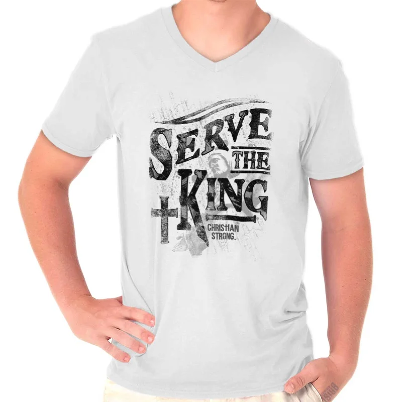 Serve The King Jesus Christ V-Neck T-Shirt