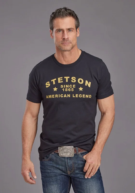Weekend Offers That Amaze Stetson Mens American Legend Black 100% Cotton S/S T-Shirt Weekend Offers That Amaze Stetson Mens American Legend Black 100% Cotton S/S T-Shirt