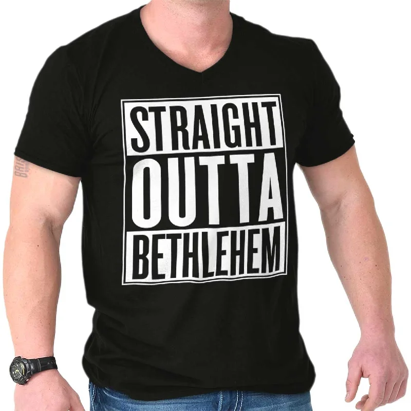 Year-End Clearance Straight Outta Bethlehem V-Neck T-Shirt