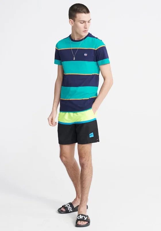 Weekend Discounts to Relish Superdry Collective Stripe T-Shirt, Lapis