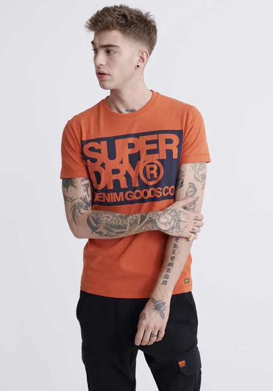 Weekend Specials to Cherish Superdry Denim Goods Co Print T-Shirt, Rust