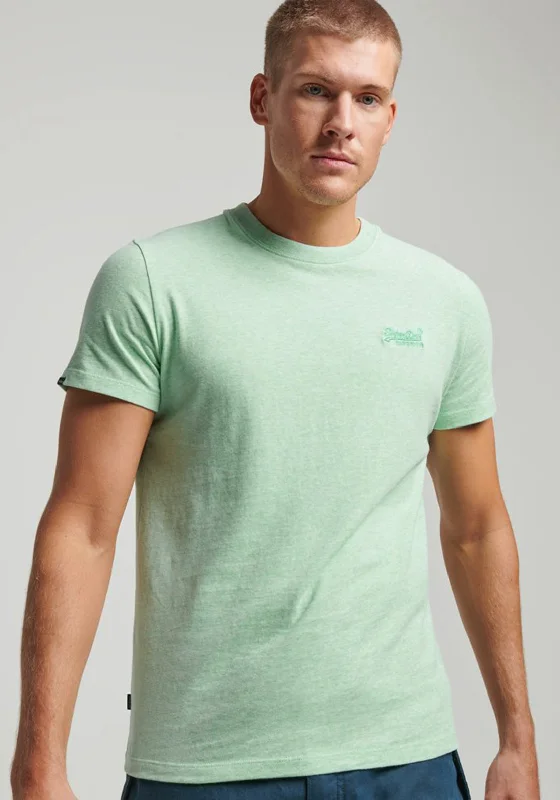 Reduced Price Superdry Vintage Logo Embroidered T-Shirt, Spearmint Marl