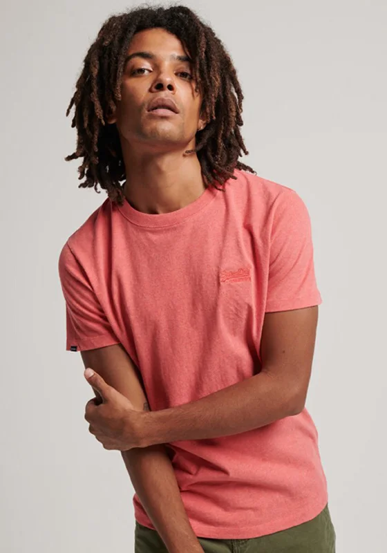 Super Deal Superdry Vintage Logo Embroidered T-Shirt, Coral Marl