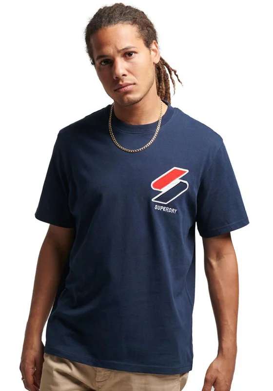 Discount Extravaganza Superdry Code Classic APQ T-Shirt, Deep Navy