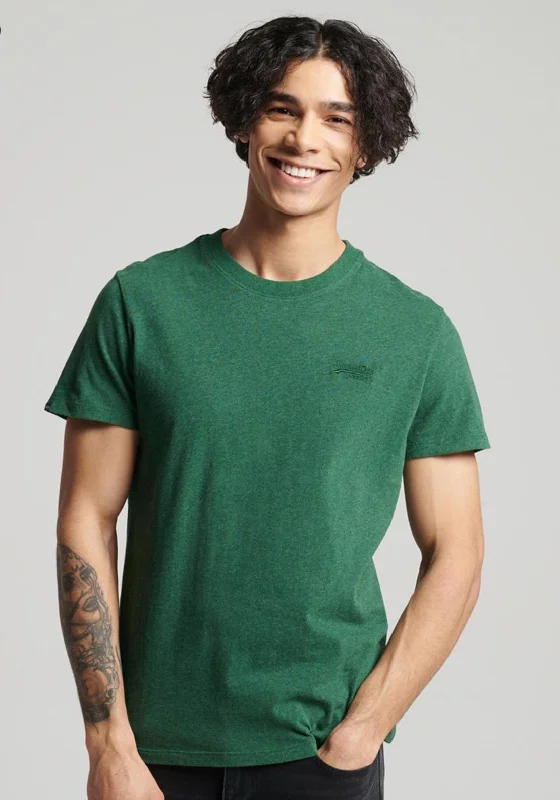 Stock Clearance Superdry Vintage Logo Embroidered T-Shirt, Heritage Pine Green