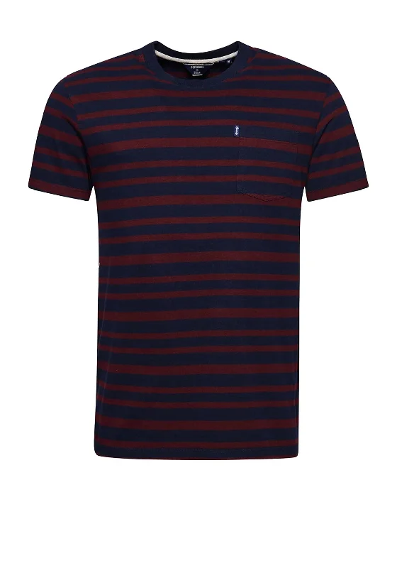 Final Markdown Superdry Vintage Stripe T-Shirt, Rich Navy & Port